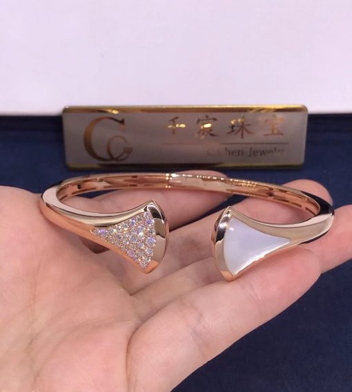 Bvlgari Divas' Dream Rose Gold Cuff Bracelet Set with Mother-of-pearl 352629