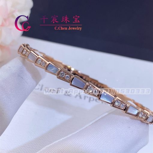 Bvlgari Serpenti Rose Gold Bracelet Set with Mother-of-pearl 355047