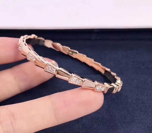 Bvlgari Serpenti Rose Gold Bracelet Set with Demi Pavé Diamonds 355043