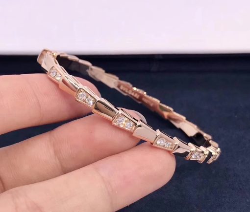 Bvlgari Serpenti Rose Gold Bracelet Set with Demi Pavé Diamonds 355043