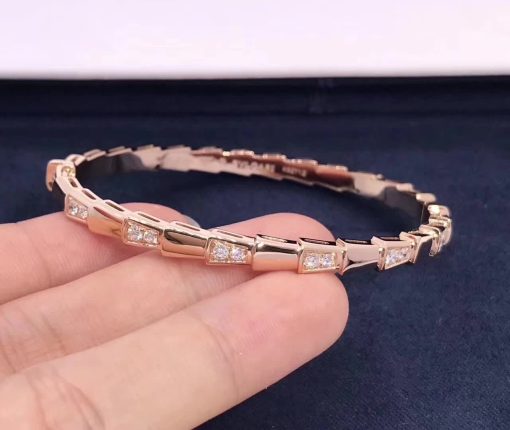 Bvlgari Serpenti Rose Gold Bracelet Set with Demi Pavé Diamonds 355043