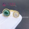 Van Cleef & Arpels Perlée Couleurs Between the Finger Ring Yellow Gold Diamond Malachite VCARO9SU00