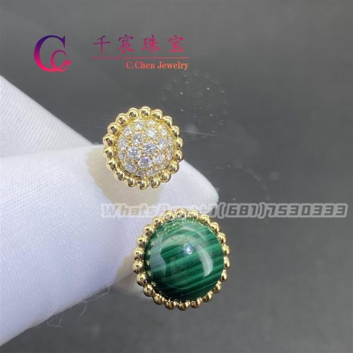 Van Cleef & Arpels Perlée Couleurs Between the Finger Ring Yellow Gold Diamond Malachite VCARO9SU00