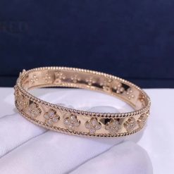 Van Cleef & Arpels Perlée Clovers Bracelet Medium Model Rose Gold Diamond VCARN5B200