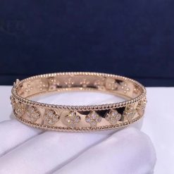 Van Cleef & Arpels Perlée Clovers Bracelet Medium Model Rose Gold Diamond VCARN5B200