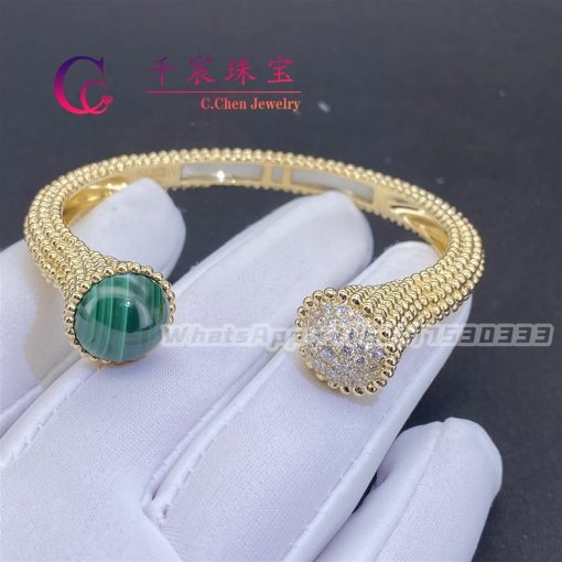 Van Cleef & Arpels Perlée Couleurs Bracelet Medium Model Yellow Gold Diamond Malachite VCARP27100