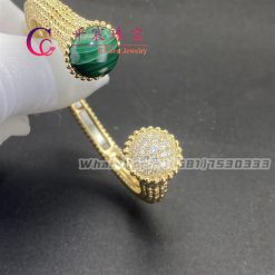 Van Cleef & Arpels Perlée Couleurs Bracelet Medium Model Yellow Gold Diamond Malachite VCARP27100