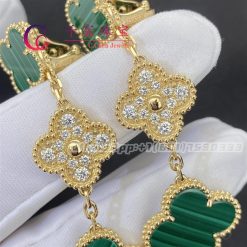 Van Cleef & Arpels Magic Alhambra Earrings 3 Motifs Diamond and Malachite VCARO9II00