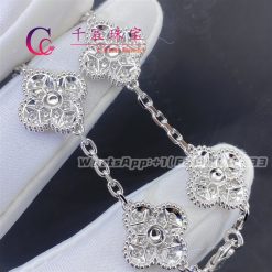 Van Cleef & Arpels Vintage Alhambra Bracelet 5 Motifs White Gold Diamond VCARA41500