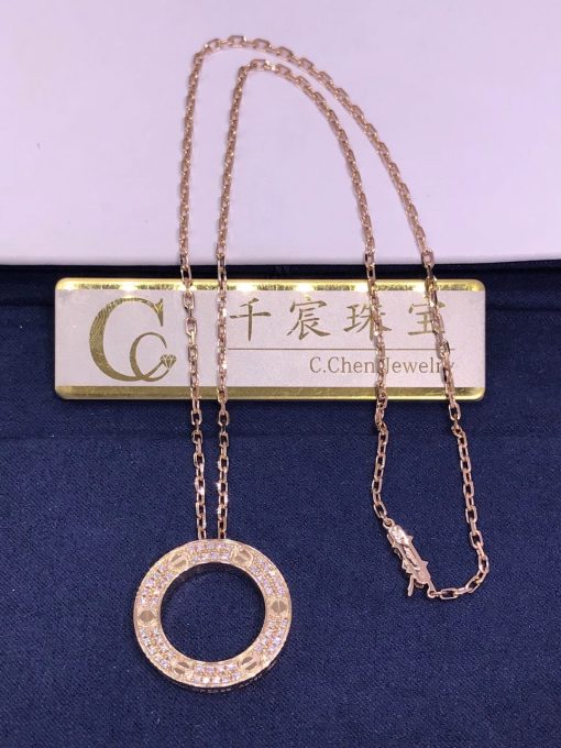 Cartier Love Necklace Diamonds Rose Gold B7224527