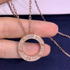 Cartier Love Necklace Diamonds Rose Gold B7224527