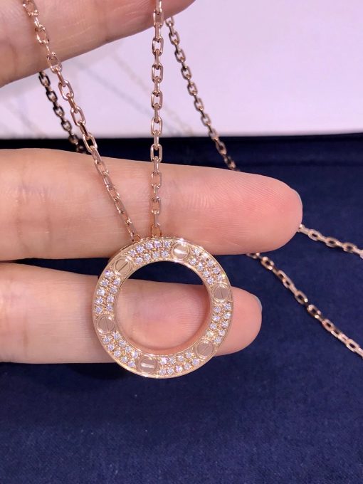 Cartier Love Necklace Diamonds Rose Gold B7224527