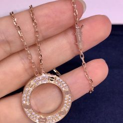 Cartier Love Necklace Diamonds Rose Gold B7224527