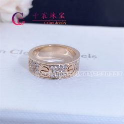 Cartie Love Wedding Band Diamond-paved Rose Gold B4087600