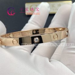 Cartier Love Bracelet 4 Diamonds Rose Gold B6036017