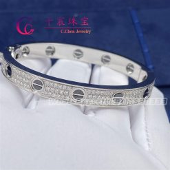 Cartier Love Bracelet Diamond-paved Ceramic White Gold N6032417