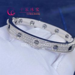 Cartier Love Bracelet Diamond-paved Ceramic White Gold N6032417