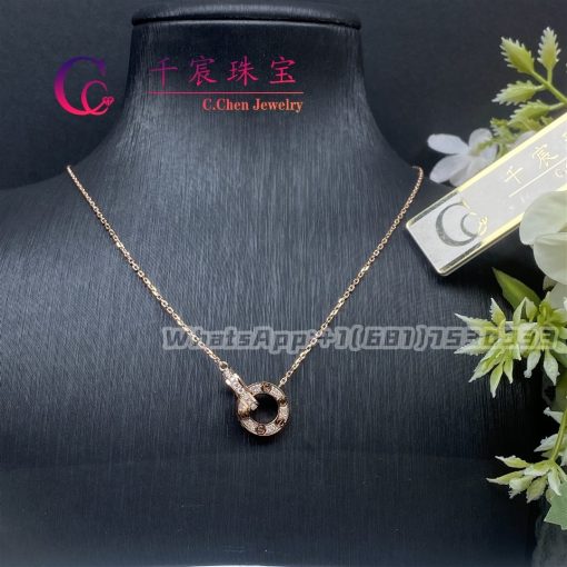 Cartie Love Necklace Rose Gold Diamonds B7224528