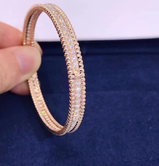 Van Cleef & Arpels Perlée Diamonds Bracelet 1 Row Medium Model rose gold Diamond VCARP27F00