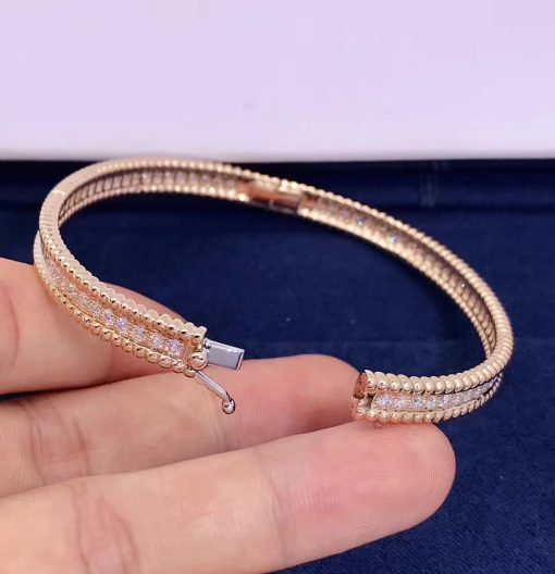 Van Cleef & Arpels Perlée Diamonds Bracelet 1 Row Medium Model rose gold Diamond VCARP27F00