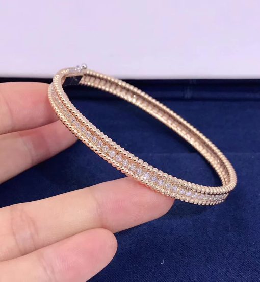 Van Cleef & Arpels Perlée Diamonds Bracelet 1 Row Medium Model rose gold Diamond VCARP27F00