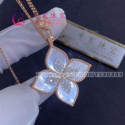 Roberto Coin Princess Flower Pendant In 18k Rose Gold With Mother Of Pearl And Diamonds Large Version (3)