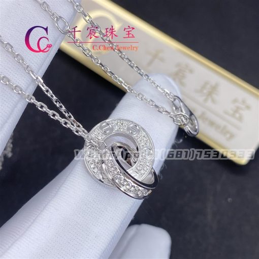 Cartie Love Necklace White Gold Diamonds B7216300