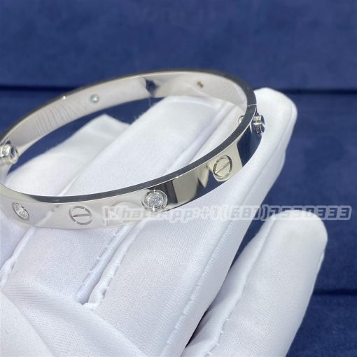 Cartier Love Bracelet 4 Diamonds White Gold B6035817