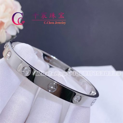 Cartier Love Bracelet 4 Diamonds White Gold B6035817