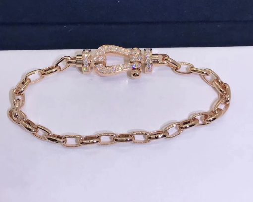 Fred Force 10 Bracelet 18k Rose Gold and Diamonds Large Model