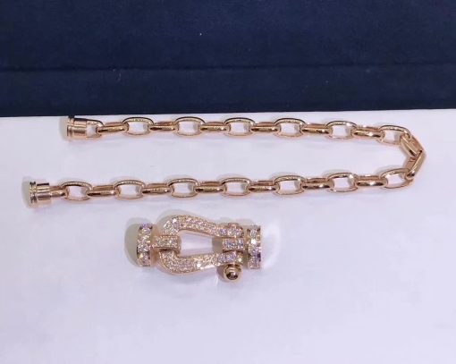 Fred Force 10 Bracelet 18k Rose Gold and Diamonds Large Model