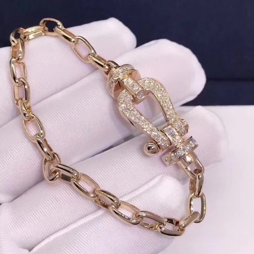 Fred Force 10 Bracelet 18k Rose Gold and Diamonds Large Model