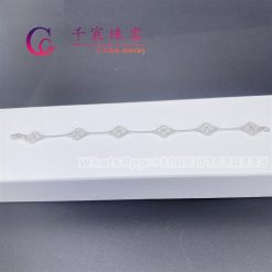 Van Cleef & Arpels Sweet Alhambra Bracelet 6 Motifs White Gold Diamond VCARO85700