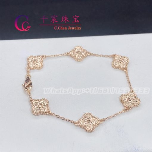 Van Cleef & Arpels Sweet Alhambra Bracelet 6 Motifs rose gold VCARO8DD00