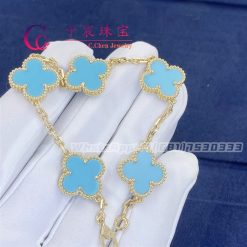 Van Cleef & Arpels Vintage Alhambra Bracelet 5 Motifs Turquoise VCARA42000