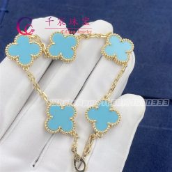 Van Cleef & Arpels Vintage Alhambra Bracelet 5 Motifs Turquoise VCARA42000