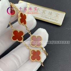 Van Cleef & Arpels Vintage Alhambra Bracelet 5 Motifs Carnelian VCARD35500