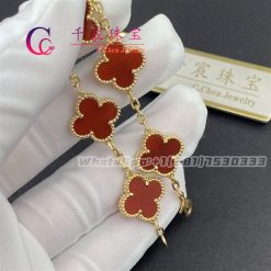 Van Cleef & Arpels Vintage Alhambra Bracelet 5 Motifs Carnelian VCARD35500