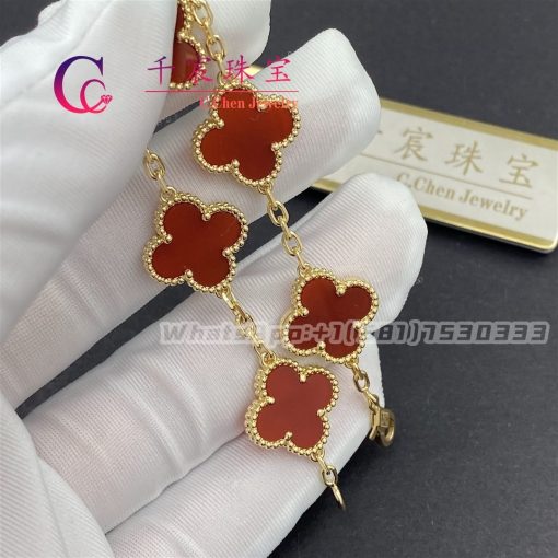 Van Cleef & Arpels Vintage Alhambra Bracelet 5 Motifs Carnelian VCARD35500