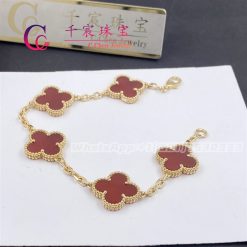 Van Cleef & Arpels Vintage Alhambra Bracelet 5 Motifs Carnelian VCARD35500