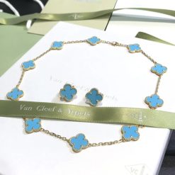 Van Cleef & Arpels Vintage Alhambra Necklace 10 Motifs Turquoise VCARA42600