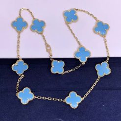 Van Cleef & Arpels Vintage Alhambra Necklace 10 Motifs Turquoise VCARA42600