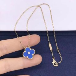 Van Cleef & Arpels Vintage Alhambra Pendant Celestial Blue Sèvres porcelain VCARP46000