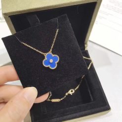 Van Cleef & Arpels Vintage Alhambra Pendant Celestial Blue Sèvres porcelain VCARP46000