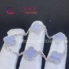 Van Cleef & Arpels Vintage Alhambra Bracelet 5 Motifs White Gold Chalcedony VCARD34700