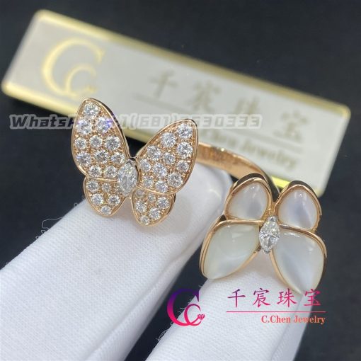 Van Cleef Arpels Two Butterfly Between The Finger Ring Mother Of Pearl Vcaro7al00 (6)