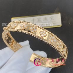 Van Cleef Arpels Perlee Clovers Bracelet Rose Gold Diamond Vcarn5b200 (1)