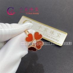 Van Cleef & Arpels Sweet Alhambra Effeuillage Ring Carnelian VCARN5P600