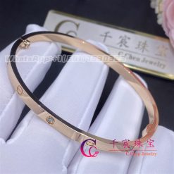 Cartier Love Bracelet 6 Diamonds Rose Gold Small Model B6047617 (2)