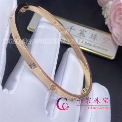 Cartier Love Bracelet 6 Diamonds Rose Gold Small Model B6047617 (6)